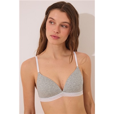 CHARMING Sujetador triangular algodón relleno gris