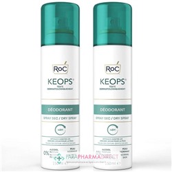 Roc Keops - Déodorant - Spray Sec - Peau Normale - LOT 2x150 mlLot  × 2