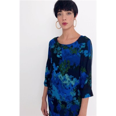 Vestido recto camuflaje floral
