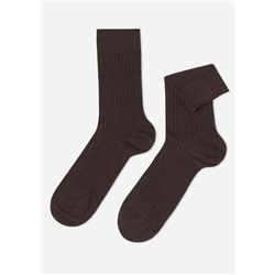 Kurze gerippte Herrensocken mit Cashmere