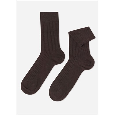 Kurze gerippte Herrensocken mit Cashmere