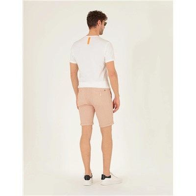 Turuncu Slim Fit Beli Lastikli Şort