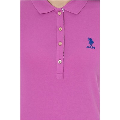Kadın Menekşe Basic Polo Yaka Tişört