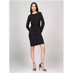 Long-Sleeve Knotted Stretch Dress