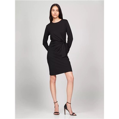 Long-Sleeve Knotted Stretch Dress