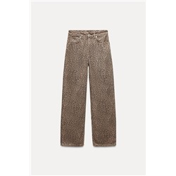 TRF RELAXED FIT HIGH-WAIST ANIMAL PRINT JEANS
