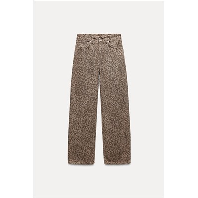 TRF RELAXED FIT HIGH-WAIST ANIMAL PRINT JEANS