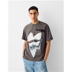 Boxy fit short sleeve T-shirt with Machine Gun Kelly print