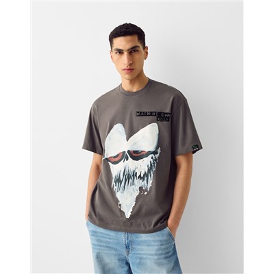 Boxy fit short sleeve T-shirt with Machine Gun Kelly print