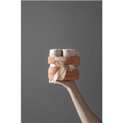 COTTONMANIA Carmine Bouquet Desert - Ekstra Yumusak, Ozel Tasarim, Modern Sepetli Hediye / Misafir Havlusu H000033