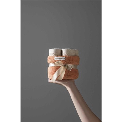 COTTONMANIA Carmine Bouquet Desert - Ekstra Yumusak, Ozel Tasarim, Modern Sepetli Hediye / Misafir Havlusu H000033