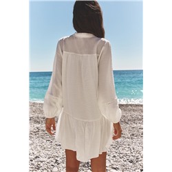 MINI DRESS WITH HEMSTITCH DETAIL