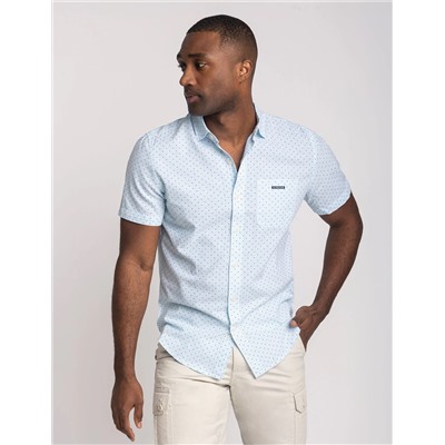 SHORT SLEEVE DOT POPLIN SHIRT WITH POCKET