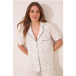 Pijama camisero algodón estampado