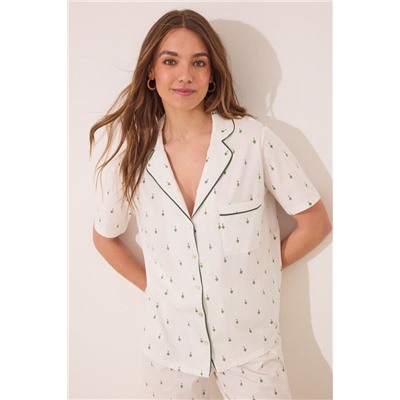 Pijama camisero algodón estampado
