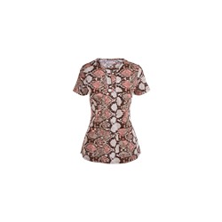 koi Stretch Scrubs Anaconda Print Top
