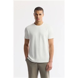 Avva, Erkek Ekru Baskılı Bisiklet Yaka İnterlok T-Shirt A41Y1175