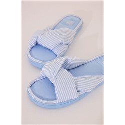 Zapatillas casa seersucker azul