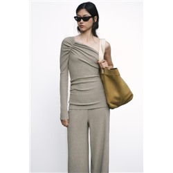 TEXTURED ASYMMETRIC TOP