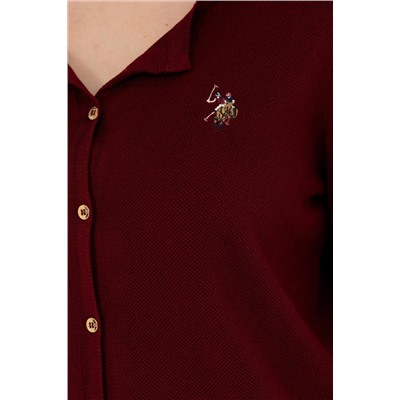 Kadın Bordo Basic Triko Hırka
