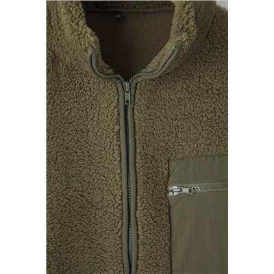 Haki Winter Essentials Kalın Polar Fermuarlı Dik Yaka Cepli Örme Sweatshirt TBBAW26AO00022