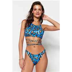 Trendyolmilla Leopar Desenli V Kesim Normal Paça Bikini Altı TBESS23BA00050