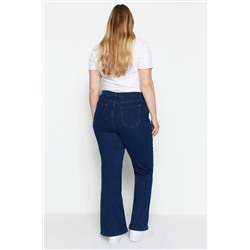 İndigo Yüksek Bel Comfort İspanyol Paça Flare Fit Jeans TBBAW23JE00001