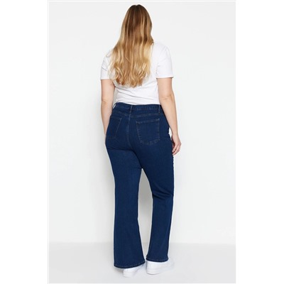 İndigo Yüksek Bel Comfort İspanyol Paça Flare Fit Jeans TBBAW23JE00001