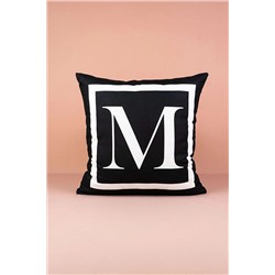 Cango Home Harfli Kırlent Yastık Kılıfı M Harfi - 43x43 Cm Esnafali HRF-M-43X43
