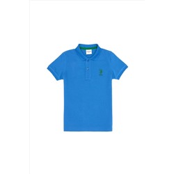 Erkek Çocuk Saks Basic Polo Yaka T-Shirt
