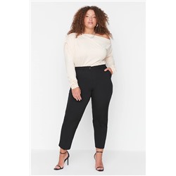 Trendyol Curve Siyah Cigarette Dokuma Kumaş Pantolon TBBAW23AR00051