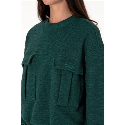 Kadın Koyu Yeşil Sweatshirt