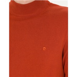 Kiremit Slim Fit Yarım Balıkçı Basic Triko Kazak