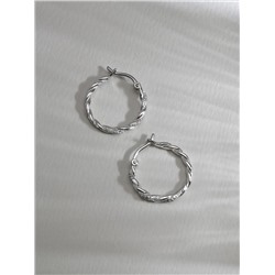 Серьги из серебра с фианитами родированные 925 пробы 11-1152р
