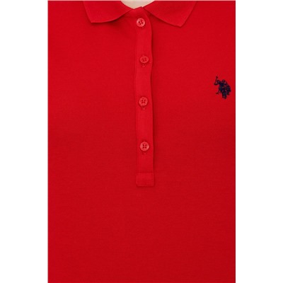 Kadın Kırmızı Basic Polo Yaka Tişört