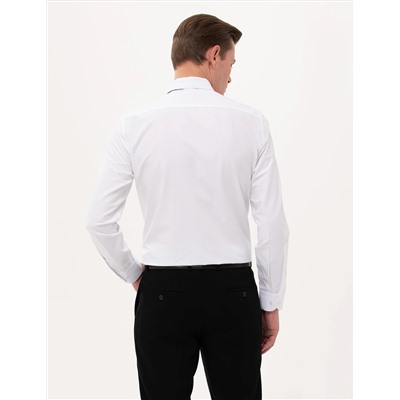 Beyaz Slim Fit Uzun Kollu Basic Gömlek