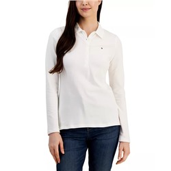 Tommy Hilfiger Women's Logo Long-Sleeve Polo Shirt
