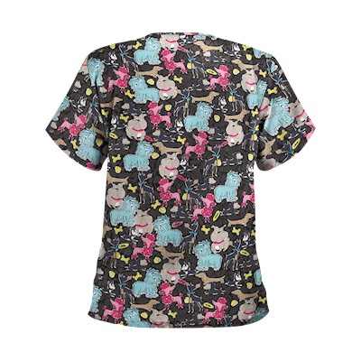 UA Dog Park Black Print Scrub Top