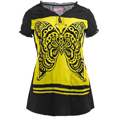 koi Scrubs Deco Butterfly Print Top