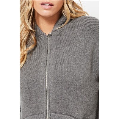 Chaqueta con capucha - Gris oscuro