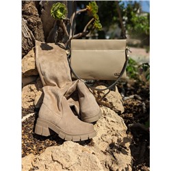 Ab.Zapatos Botines-medias 22 Taupe+Ab.Zapatos PELLE Milan (930) taupe АКЦИЯ