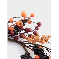 Венок декоративный, 13/28 см, пенопласт/бумага, Ягоды, Bright pumpkin