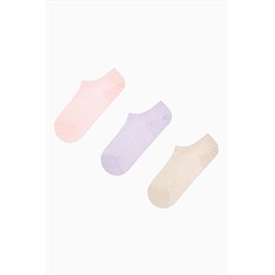 Penti, Soft Color Jacquard Pembe Mor 3lü Sneaker Çorap