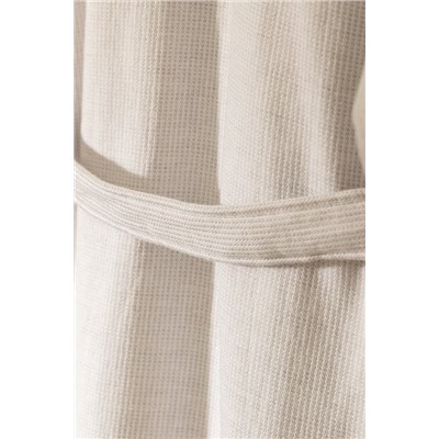 Rayana %100 Pamuk Kapüşonlu Unisex Bornoz - Bej