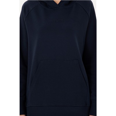 Kadın Lacivert Kapüşonlu Sweatshirt
