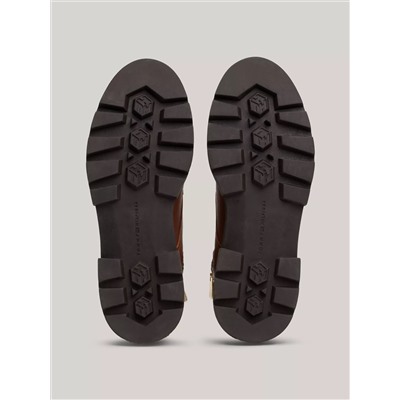 Logo Lace-Up Cleated Leather Boot