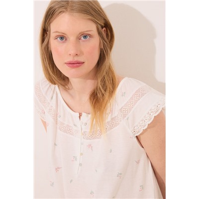 Camisón "maternity" algodón blanco