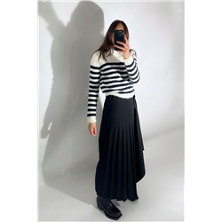 STRIPED KNIT SWEATER WITH BUTTONS