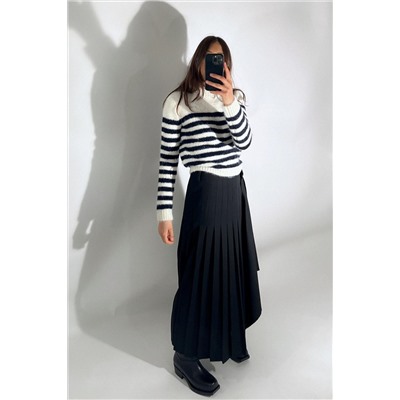 STRIPED KNIT SWEATER WITH BUTTONS