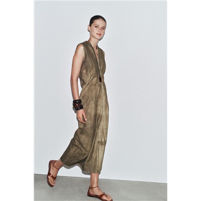 ZW COLLECTION TIE-DYE RAMIE BLEND DRESS